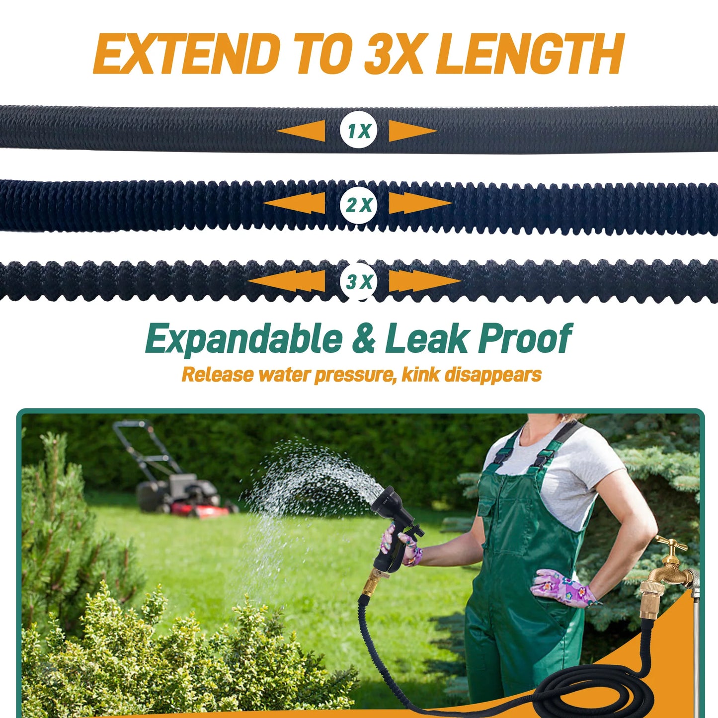 25ft expandable water hose for garden
