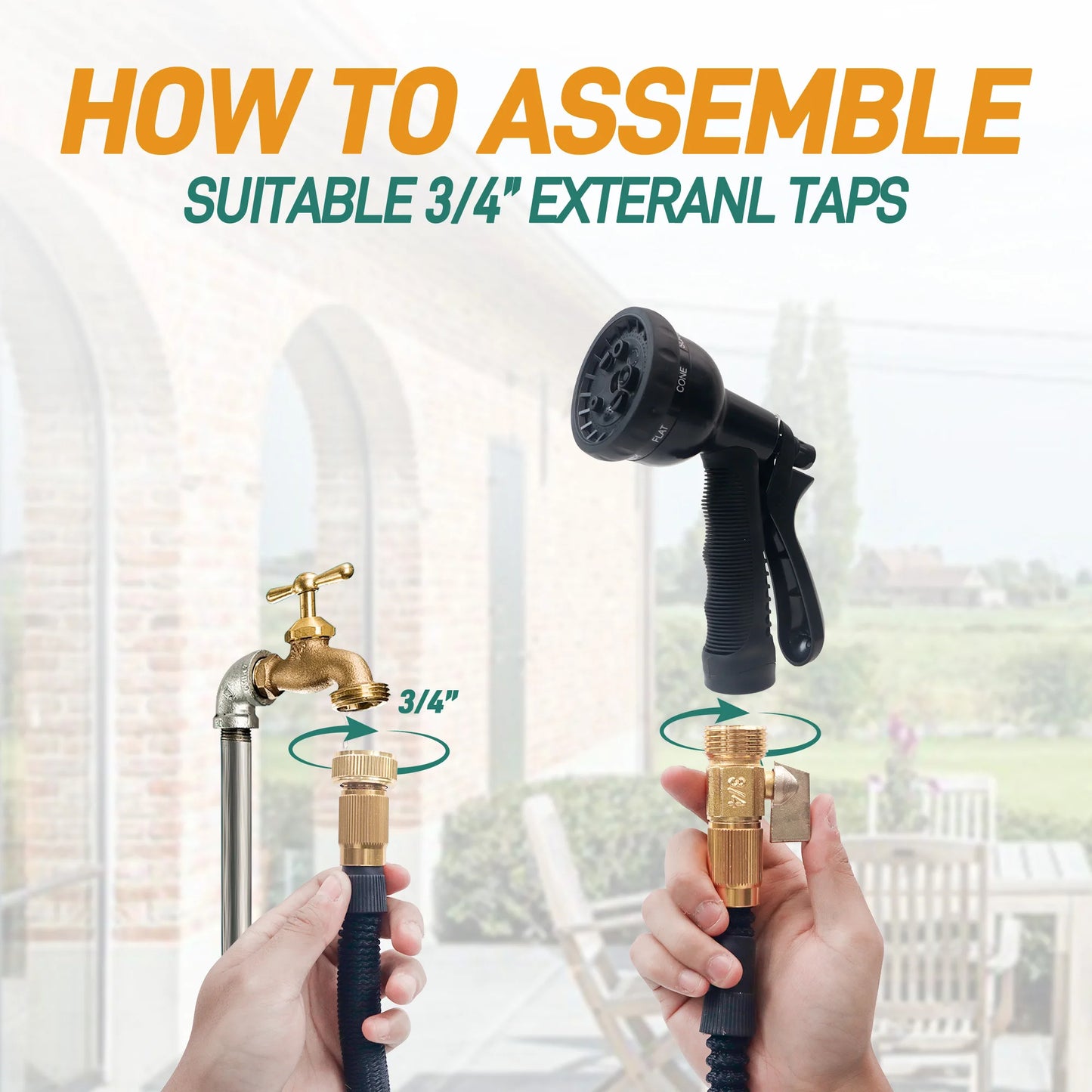 Expandable Garden Hose – 25ft/100ft No-Kink, Durable Hose