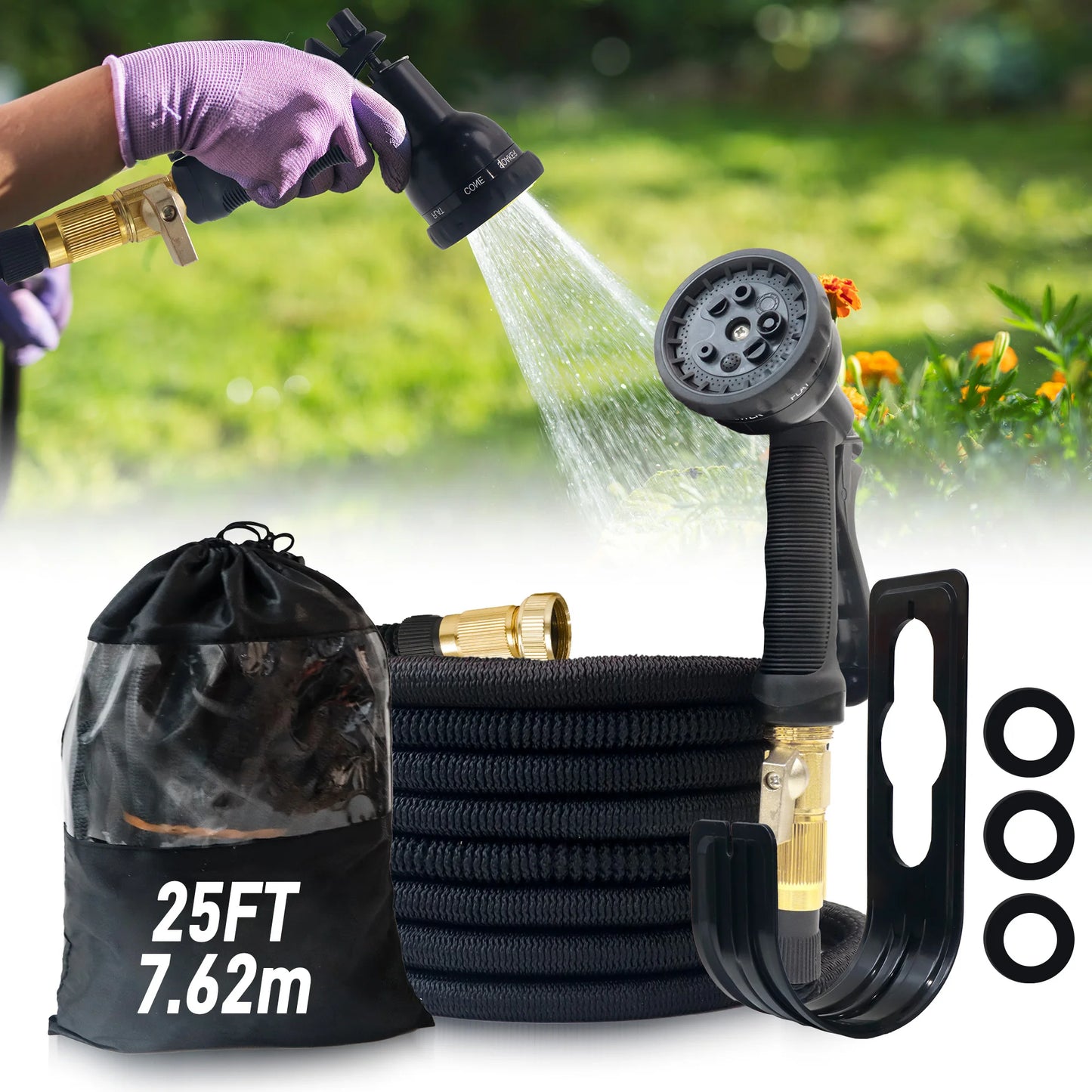 Expandable Garden Hose – 25ft/100ft No-Kink, Durable Hose