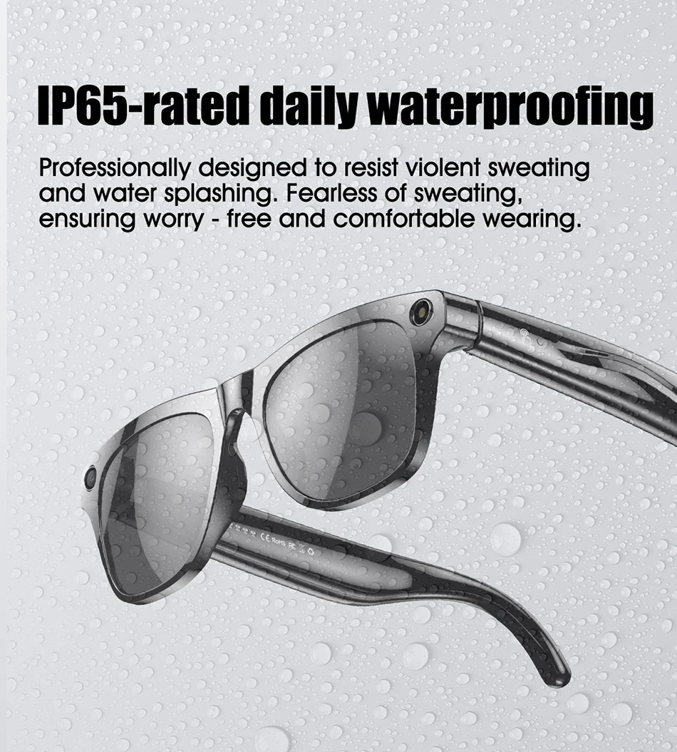 2025 Ray-Ban Style AI Smart Glasses – 100MP Cam, ChatGPT, Waterproof