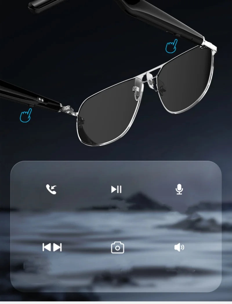 Smart Bluetooth Glasses with AI Headphones – Ray-Ban Style for Pilots