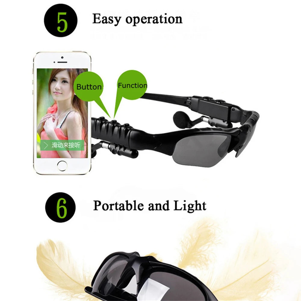 Ray-Ban Style Bluetooth Sunglasses – Wireless Headset MP3 Glasses