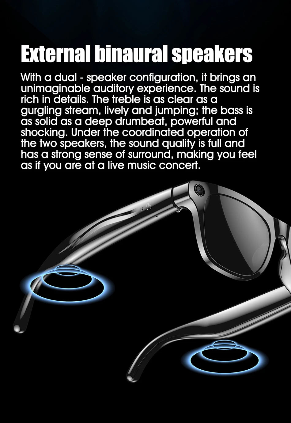 2025 Ray-Ban Style AI Smart Glasses – 100MP Cam, ChatGPT, Waterproof