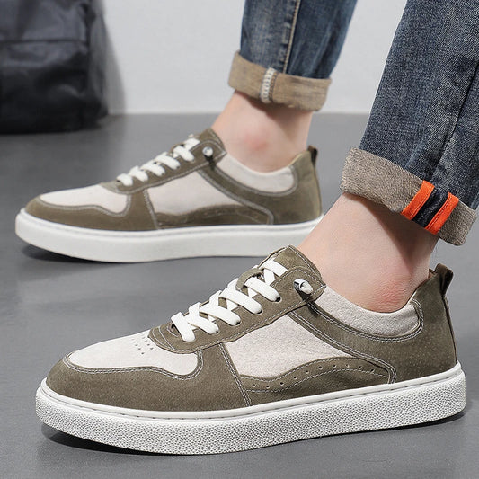 2025 Real Leather Men’s Sneakers – Korean Trend Style