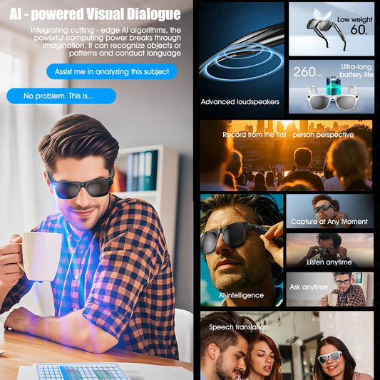 Smart Glasses with 100MP Camera and ChatGPT