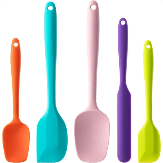 5 Piece Silicone Spatula Set for Cooking and Baking