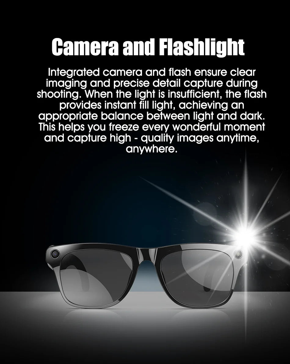 2025 Ray-Ban Style AI Smart Glasses – 100MP Cam, ChatGPT, Waterproof