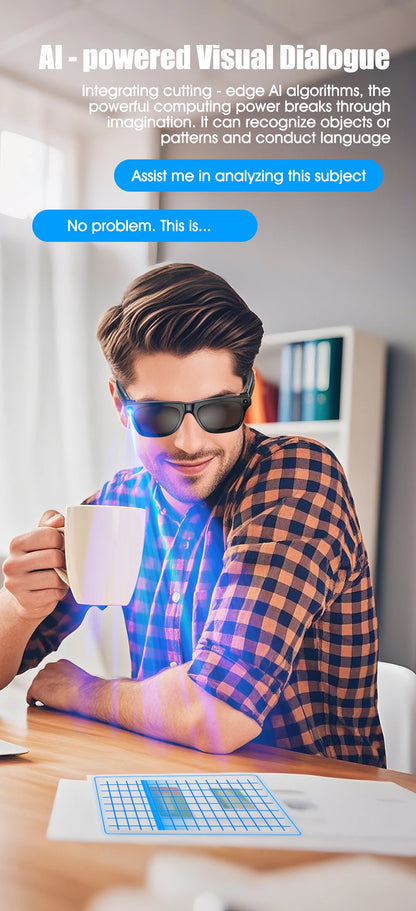 2025 Ray-Ban Style AI Smart Glasses – 100MP Cam, ChatGPT, Waterproof