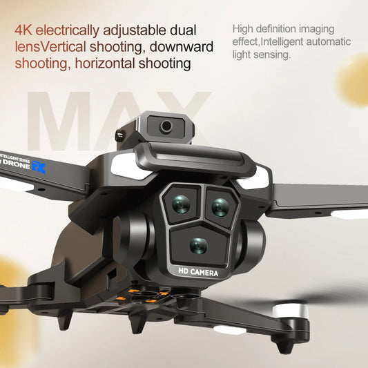 Drone with built-in screen remote and dual cameras
