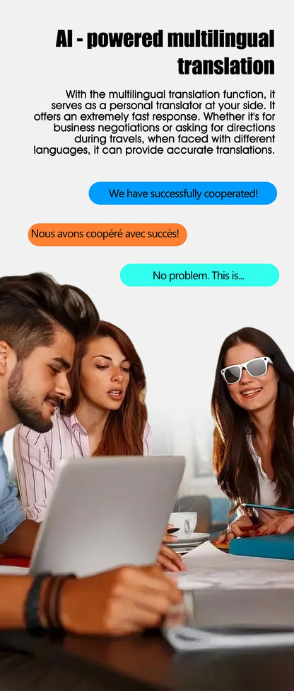 2025 Ray-Ban Style AI Smart Glasses – 100MP Cam, ChatGPT, Waterproof