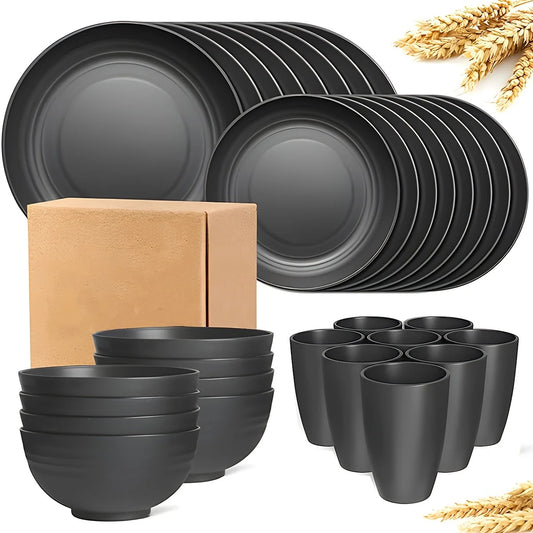 16-piece and 32-piece tableware set with plates bowls and cups