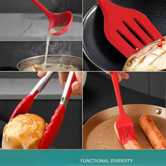 10 Piece Silicone Cookware Set for Cooking and Baking